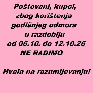 GODIŠNJI ODMOR 06.10. - 12.10.2026