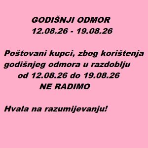 GODIŠNJI ODMOR 12.08.26-19.08.26