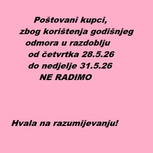 GODIŠNJI ODMOR 28.05.26-31.05.26
